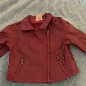 Wine leather jacket